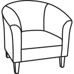 Lorell Fabric Club Armchair (LLR82096) View Product Image