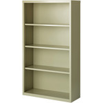 Lorell Fortress Series Bookcase - 34.5" Width x 13" Depth x 60" Height - 4 x Shelf(ves) - Putty - Powder Coated - Steel Product Image 