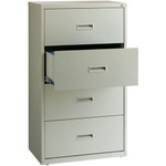 Lorell Value Lateral File - 4-Drawer - 30" Width x 18.6" Depth x 52.5" Height - 4 x Drawer(s) for File - A4, Legal, Letter - Interlocking, Leveling Glide, Ball-bearing Suspension, Label Holder Product Image 