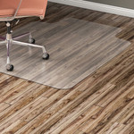 Lorell Wide Lip Chairmat - Hard Floor, Wood Floor, Vinyl Floor, Tile Floor - 60" Length x 46" Width x 0.095" Thickness - Lip Size 12" Length x 25" Width - Vinyl - Clear Product Image 