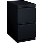 Lorell 23" File/File Mobile File Cabinet with Full-Width Pull - 15" Width x 22.9" Depth x 27.7" Height - Letter - Vertical - Recessed Handle, Ball-bearing Suspension, Security Lock - Black Product Image 