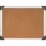 Lorell Corkboard - 48" Board Height x 96" Board Width - Cork Surface - Resist Warping, Durable, Laminated, Resilient - Aluminum Frame Product Image 