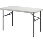 Lorell Ultra-Lite Banquet Table - Light Gray Rectangle Top - Dark Gray Base - 450 lb Capacity - 48" Table Top Width x 30" Table Top Depth x 2" Table Top Thickness - 29" Height Product Image 