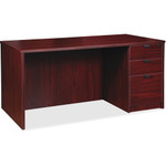 Lorell Prominence 2.0 Right-Pedestal Desk - x 1" Thickness Top, 29" Height x 72" Width x 36" Depth - 3 x File, Box Drawer(s) - Single Pedestal on Right Side - Band Edge - Material: Particleboard - (LLRPD3672RSPMY) Product Image 