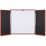 Lorell Dry-erase Whiteboard Presentation Cabinet - Hinged Door - 47.3" Height x 47.3" Width x 4.8" Depth - (LLR69866) Product Image 