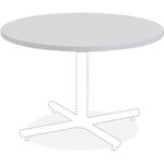 Lorell Hospitality Collection Tabletop - Round Top - 1" Table Top Thickness x 42" Table Top Diameter - Breakroom, Cafeteria - Assembly Required - High Pressure Laminate (HPL), Light Gray Product Image 