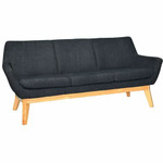 Lorell Quintessence Collection Sofa - 32.8" Height x 73.3" Width x 19.8" Length - Finish: Black Product Image 