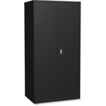 Lorell Fortress Series Storage Cabinet - 36" Width x 24" Depth x 72" Height - 5 x Shelf(ves) - Hinged Door(s) - Sturdy, Recessed Locking Handle, Removable Lock, Durable, Storage Space - Black Product Image 