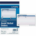 TOPS Avoid Verbal Orders Book - 50 Sheet(s) - 2 Part - Carbonless Copy - 4.25" x 7" Form Size - White Product Image 