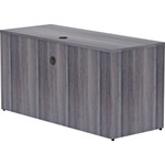 Lorell Essentials Series Credenza Shell - 29.5" Height x 60" Width x 24" Depth, x 1" Thickness Top - Laminate, Weathered Charcoal Table Top - Modesty Panel Product Image 