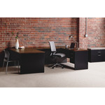 Lorell Walnut Laminate Commercial Steel Desk Series Pedestal Desk - 2-Drawer (LLR79151) Product Image 