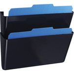 Officemate Mountable Wall File - 7" Height x 13" Width x 4.12" Depth - Black - Plastic Product Image 