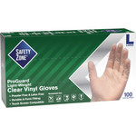 Safety Zone Powder Free Clear Vinyl Gloves - 9.25" Glove Length - Large Size - Clear - Latex-free, DEHP-free, DINP-free, PFAS-free - For Food Preparation, Cleaning Product Image 