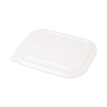 World Centric PLA Lids for Fiber Containers, 8.8 x 6.9 x 0.8, Clear, Plastic, 400/Carton View Product Image