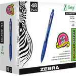 Zebra Z-Grip Retractable Ballpoint Pens - 1 mm Medium Pen Point - Retractable - Blue Ink - Clear Plastic Barrel Product Image 