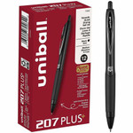 uniball™ 207 Plus+ Gel Pen - 0.7 mm Medium Pen Point - Retractable - Black Ink - Gel-based, Nanofiber Ink - Black Metal Barrel - (UBC70462) Product Image 