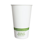 World Centric Paper Hot Cups, 16 oz, White, 1,000/Carton (WORCUPA16) View Product Image