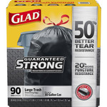 Clorox Company Trash Bags, Drawstring, 30Gal, 30"x33', 6120/PL, Black (CLO78952PL) View Product Image