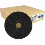 Genuine Joe Black Floor Stripping Pad - 19" Diameter x 1" Thickness - Stripping, Floor - 175 rpm to 350 rpm Speed Supported - Resilient, Heavy Duty, Flexible, Dirt Remover, Long Lasting, Abrasive, Rotate - Fiber, Resin Product Image 