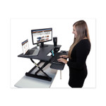 Victor High Rise Height Adjustable Standing Desk with Keyboard Tray, 31" x 31.25" x 5.25" to 20", Gray/Black (VCTDCX710G) View Product Image