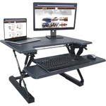 Victor High Rise Height Adjustable Standing Desk with Keyboard Tray - 21" Height x 31" Width x 23" Depth - Desktop, Tabletop - Wood, Steel, Laminate Product Image 