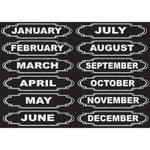 Ashley Productions, Inc. Board Header,Jan-Dec,Magnetic,Chalk Look,12 Pieces,WE/BK (ASH19005) View Product Image