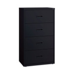 Lateral File Cabinet, 4 Letter/Legal/A4-Size File Drawers, Black, 30 x 18.62 x 52.5 (HID14957) View Product Image