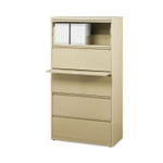 Lateral File Cabinet, 5 Letter/Legal/A4-Size File Drawers, Putty, 30 x 18.62 x 67.62 (HID14979) Product Image 
