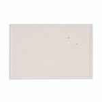 U Brands Linen Bulletin Board with Decor Frame, 30" x 20", Tan Surface, White Wood Frame View Product Image