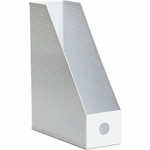 U Brands Modern Perforated Metal Magazine Holder - White - Metal Product Image 