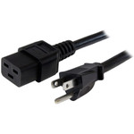 StarTech.com 3ft (1m) Heavy Duty Power Cord, NEMA 5-15P to C19, 15A 125V, 14AWG, Computer Power Cord, Heavy Gauge Power Cable Product Image 