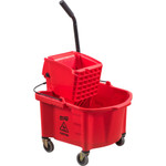 Genuine Joe Splash Shield Mop Bucket/Wringer - 6.50 gal - Plastic - Red Product Image 