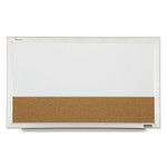 AbilityOne 7110015680402 SKILCRAFT Quartet Cubicle Combination Boards, 22 x 32, Tan/White Surface, White Aluminum Frame (NSN5680402) View Product Image