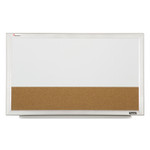 AbilityOne 7110015680402, SKILCRAFT Cubicle Combination Boards, 22" x 32", Tan/White Surface, White Aluminum Frame View Product Image