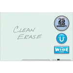 Quartet Element Framed Magnetic Glass Dry-Erase Boards - 85" (7.1 ft) Width x 48" (4 ft) Height - White Tempered Glass Surface - Silver Aluminum Frame - Rectangle - Horizontal Product Image 