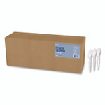 Perk Mediumweight Plastic Cutlery, Spoon, Plastic, White, 1,000/Pack View Product Image