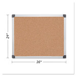 MasterVision Value Cork Bulletin Board with Aluminum Frame, 24 x 36, Tan Surface, Silver Aluminum Frame (BVCCA031170) View Product Image