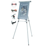 MasterVision Telescoping Tripod Display Easel, Adjusts 35" to 64" High, Metal, Silver (BVCFLX09102MV) View Product Image