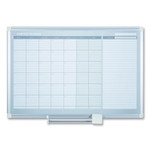 MasterVision Magnetic Dry Erase Calendar Board, One Month, 36 x 24, White Surface, Silver Aluminum Frame (BVCGA0397830) View Product Image