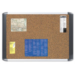 MasterVision Tech Cork Board, 36 x 24, Tan Surface, Silver/Black Aluminum Frame (BVCMVI030501) View Product Image