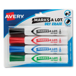 Avery MARKS A LOT Desk-Style Dry Erase Marker, Broad Chisel Tip, Assorted Colors, 4/Set (24409) View Product Image