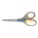 Westcott Titanium Bonded Scissors, 7" Long, 3" Cut Length, Gray/Yellow Straight Handle (ACM13526) View Product Image