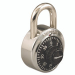 Master Lock Combination Stainless Steel Padlock, 1.87" Wide, Black/Silver View Product Image