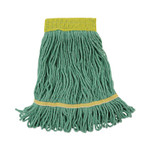 Boardwalk Super Loop Wet Mop Head, Cotton/Synthetic Fiber, 5" Headband, Small Size, Green, 12/Carton (BWK501GN) View Product Image