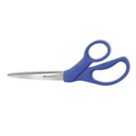 Westcott Preferred Line Stainless Steel Scissors, 8" Long, 3.5" Cut Length, Blue Offset Handle (ACM43218) View Product Image