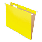 Pendaflex Colored Hanging Folders, Letter Size, 1/5-Cut Tabs, Yellow, 25/Box (PFX81606) View Product Image