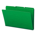 Smead Expanding Recycled Heavy Pressboard Folders, 1/3-Cut Tabs: Assorted, Legal Size, 1" Expansion, Green, 25/Box (SMD22546) View Product Image