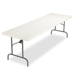 Iceberg IndestrucTable Industrial Folding Table, Rectangular Top, 1,200 lb Capacity, 96w x 30d x 29h, Platinum Product Image 