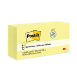 Post-it Greener Notes Original Recycled Pop-up Notes, 3" x 3", Canary Yellow, 100 Sheets/Pad, 12 Pads/Pack (MMMR330RP12YW) Product Image 