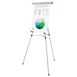 Universal 3-Leg Telescoping Easel with Pad Retainer, Adjusts 34" to 64", Aluminum, Silver (UNV43050) View Product Image